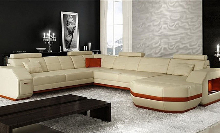 Emma - U Leather Sofa Lounge Set - Customisable Leather Sofa at Desired ...