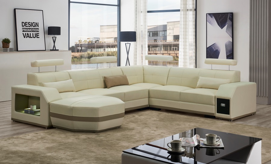 Emma - U Leather Sofa Lounge Set - Customisable Leather Sofa at Desired ...