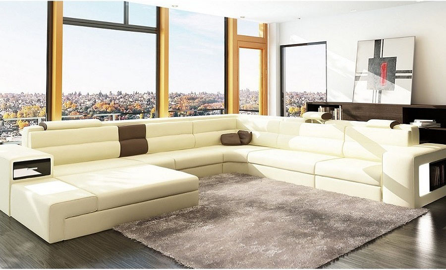 Cara - U - Leather Sofa Lounge Set - Customisable Leather Sofa at ...