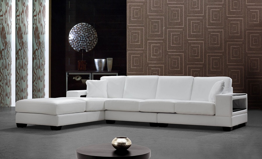 Theia Leather Lounge With Chaise - Customisable Leather Sofa at Desired ...